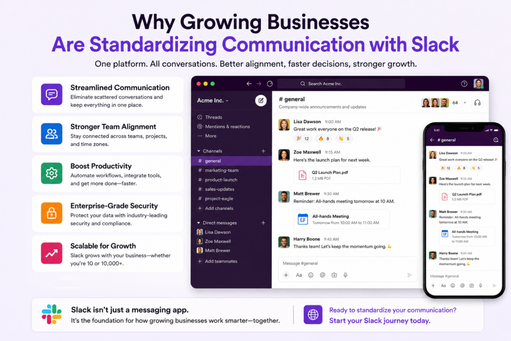 Why Growing Businesses Are Standardizing Communication with Slack